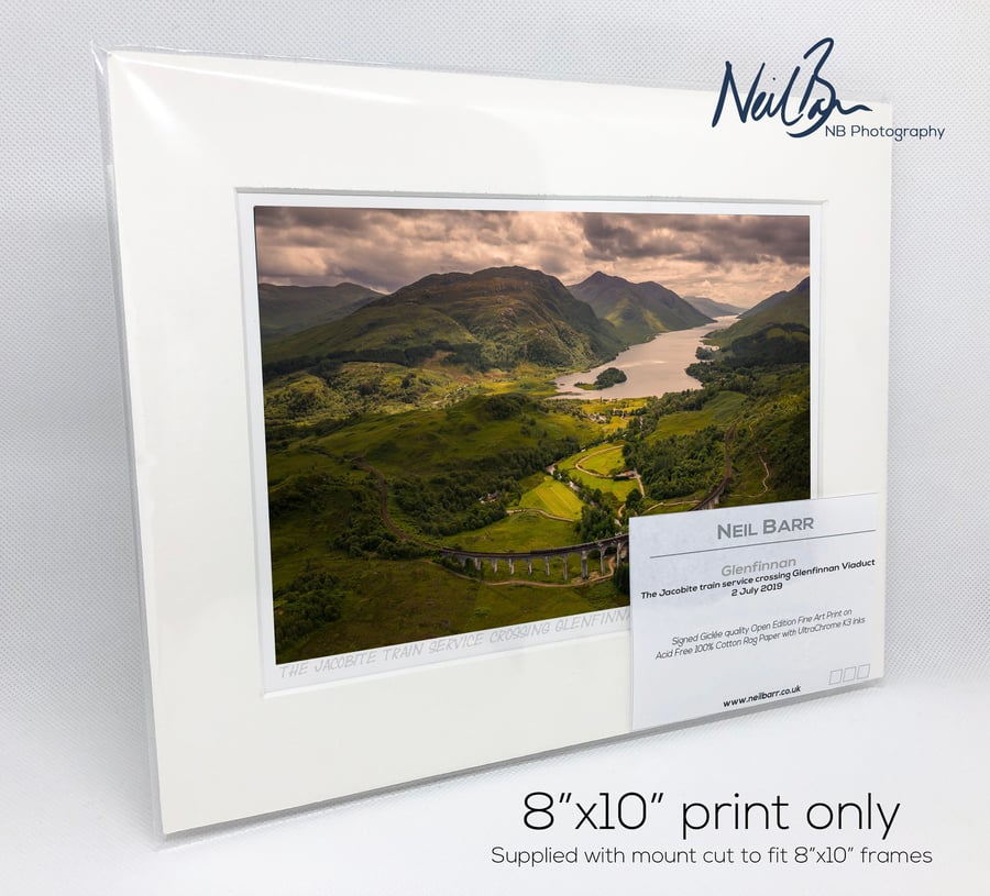 Jacobite Train and Glenfinnan Viaduct Scotland - A5 (10" x 8") Unframed Print