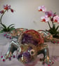 Handmade Resin Frog with Real Dried Flowers – Botanical Frog Sculpture – Unique  - Image 1