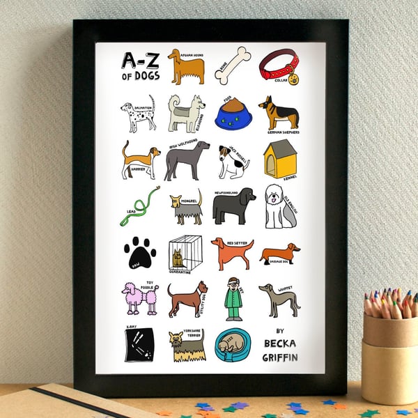 Dog Alphabet Art Print