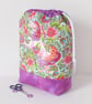 Project bag, drawstring bag, unicorns, floral - Image 6