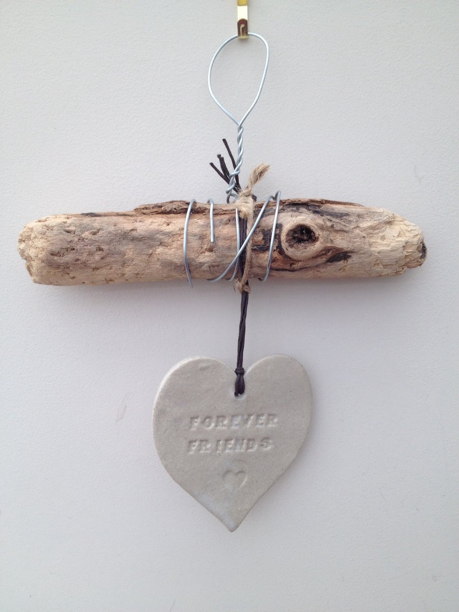 Bespoke driftwood, Loveheart hanger