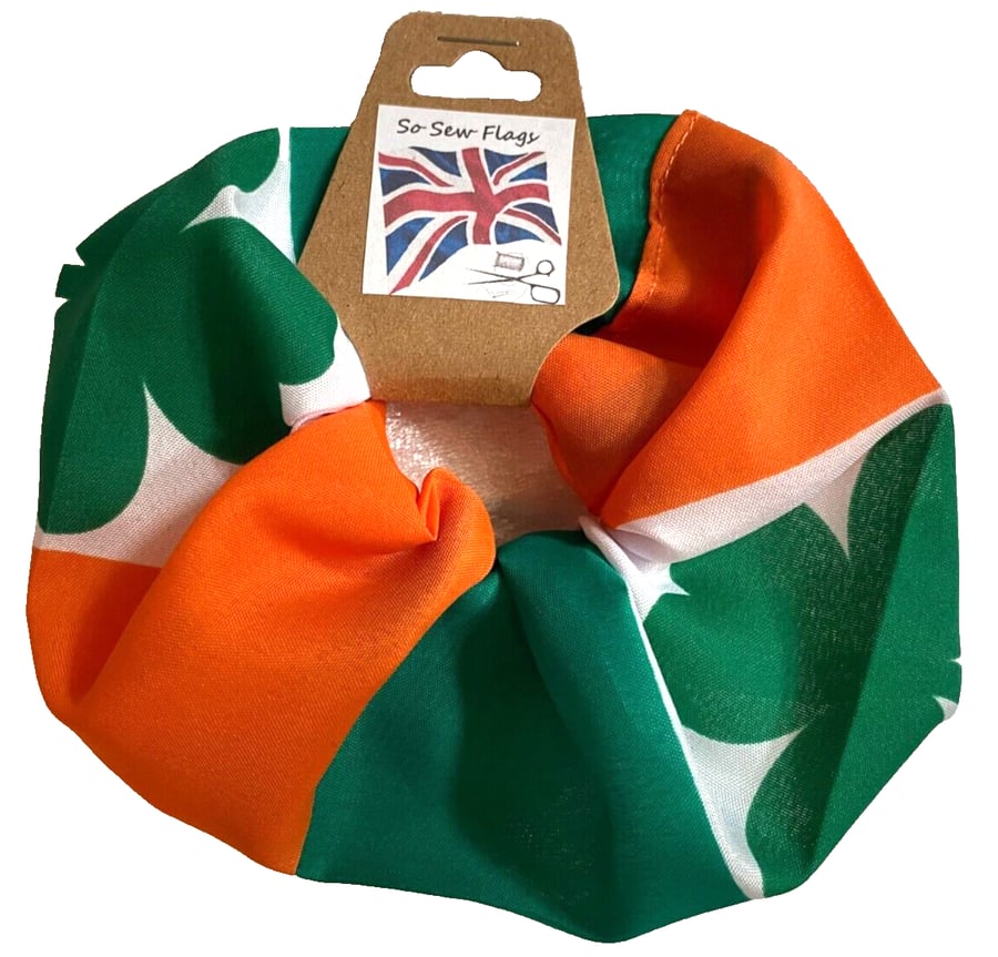Ireland Shamrock Irish Flag Hair Scrunchie Scrunchies Accessory Band Elastic