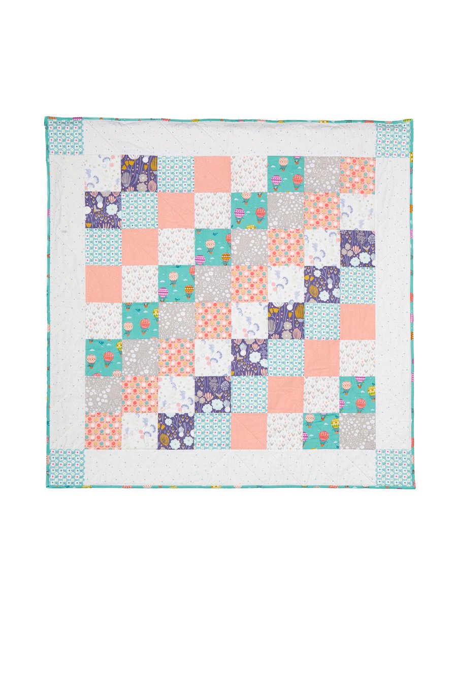 'Up, Up and Away' Patchwork Quilted Blanket Playmat
