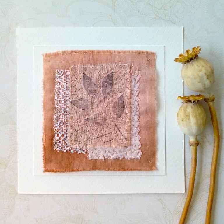 Printed Leaf Textile Art