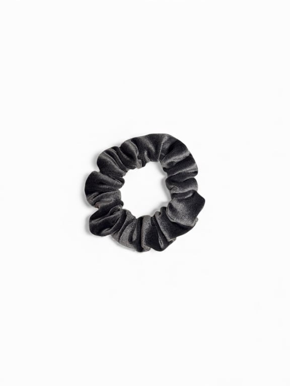 Grey Velvet Scrunchie - Regular