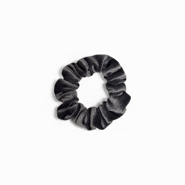 Grey Velvet Scrunchie - Regular