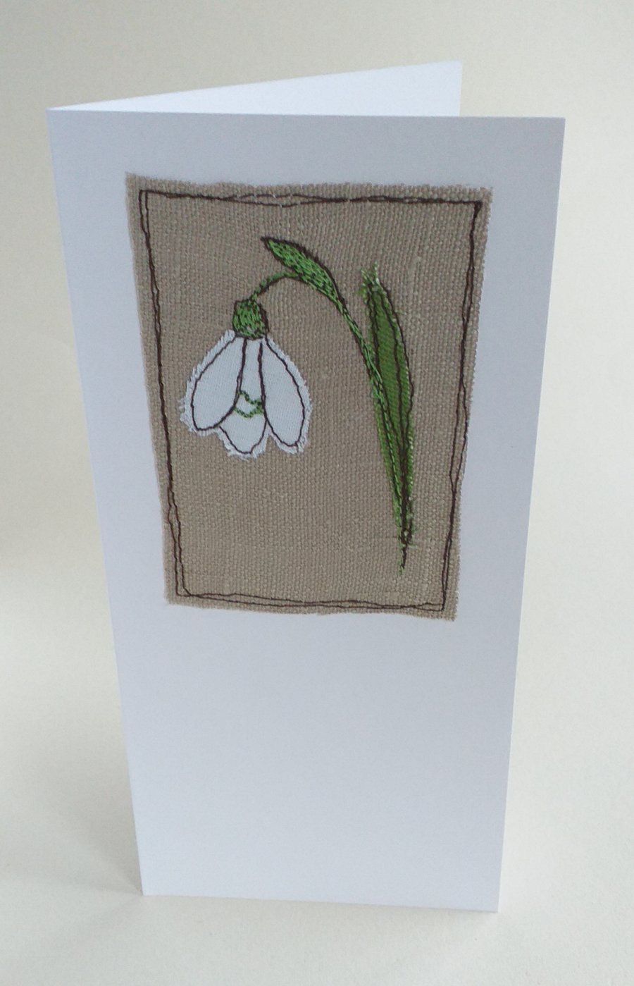 Embroidered Snowdrop 1 Card