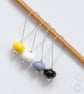 Lampwork Stitch Markers - Non-binary Pride - Image 1
