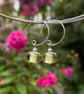 Light Green Glass Earrings