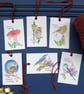 Christmas Bird Gift Tags Set of six - Image 1
