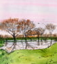 The Lower Pond, Maldon Road, Steeple, Essex. Original Watercolour - Image 2