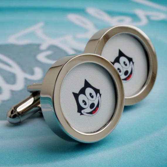 Felix Cat Cufflinks Vintage Cartoon Cufflinks for Cool Cats Gift for Men 