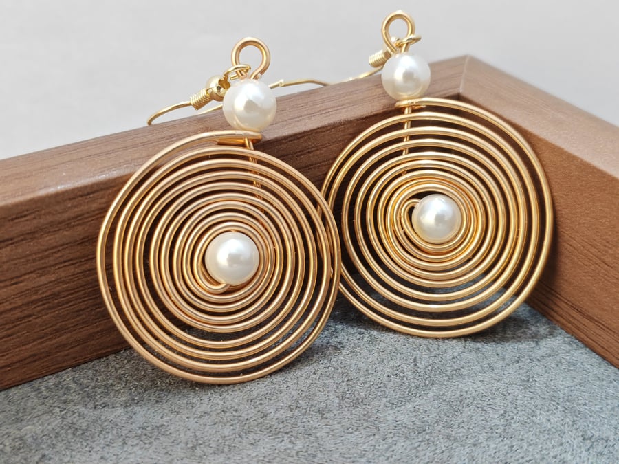 Big Ring earrings with 18k gold plated hooks-unique earrings-earrings for girls-
