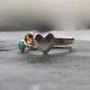 Heart Trio of Sterling Silver Rings - Choose your own Cabochons
