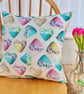 Feature Cushion with Pad: Patchwork Hearts design 17" (43cm)  - Image 2