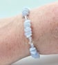 Blue Lace Agate & Swarovski Crystal Bracelet,  Gemstone Jewellery Gifts For Her - Image 2