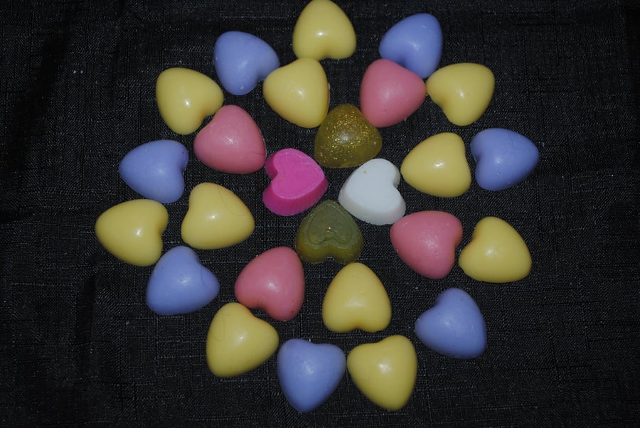 heart shaped soap mixed colours x 14