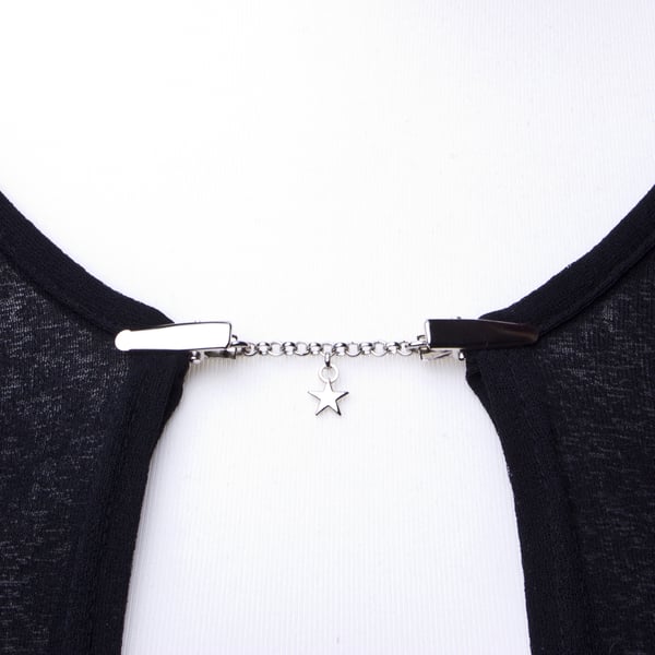 Star sweater clip - Silver star cardigan guard - Shawl or pashmina pin clasp 
