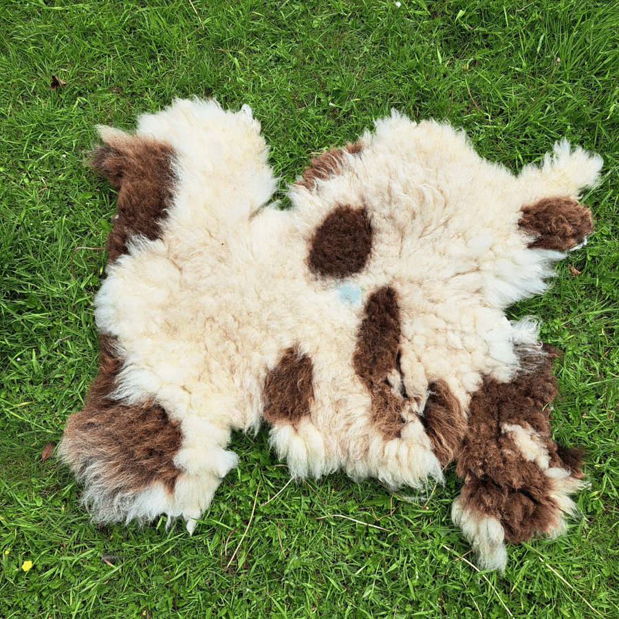 Pure Jacob wool rug Hand-Felted with soap and water