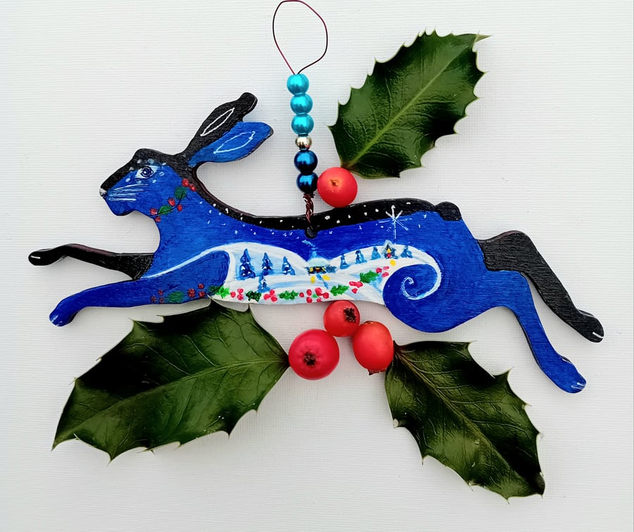 Festive Christmas hare 