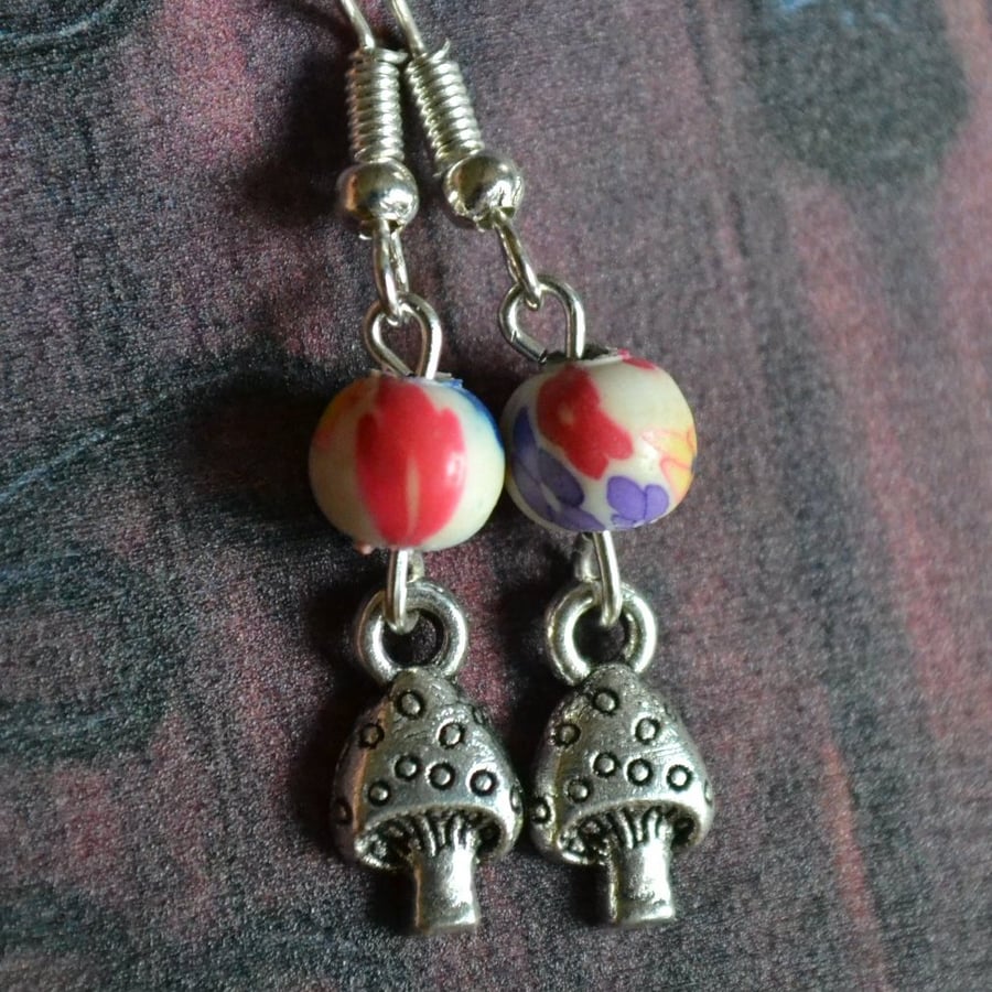 Toadstool earrings magical woodland themed