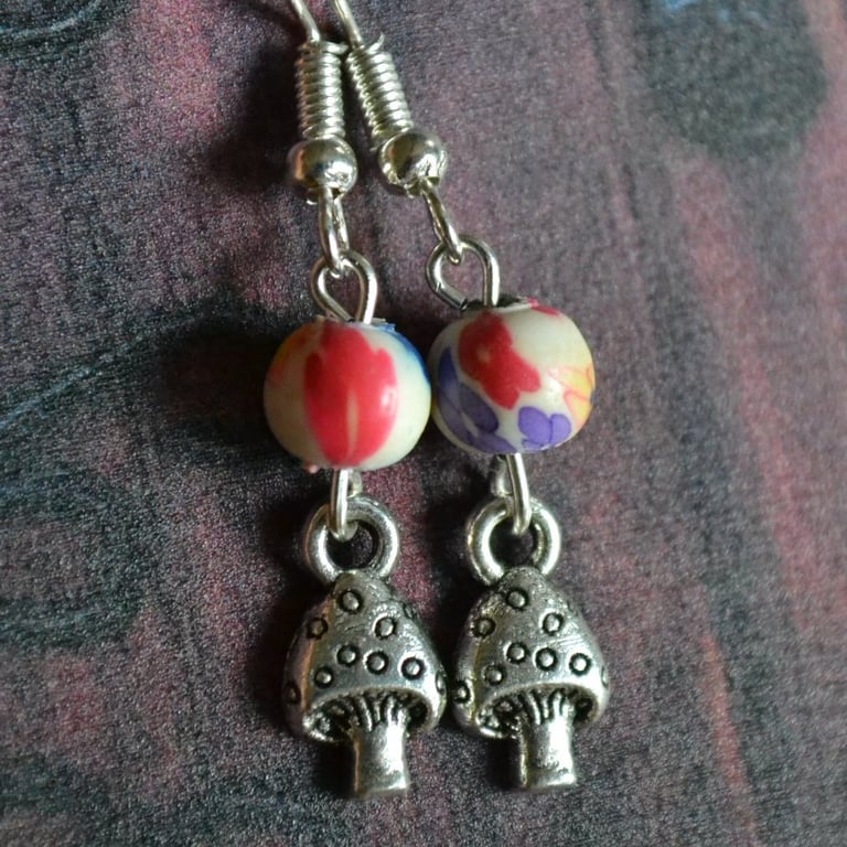 Toadstool earrings magical woodland themed