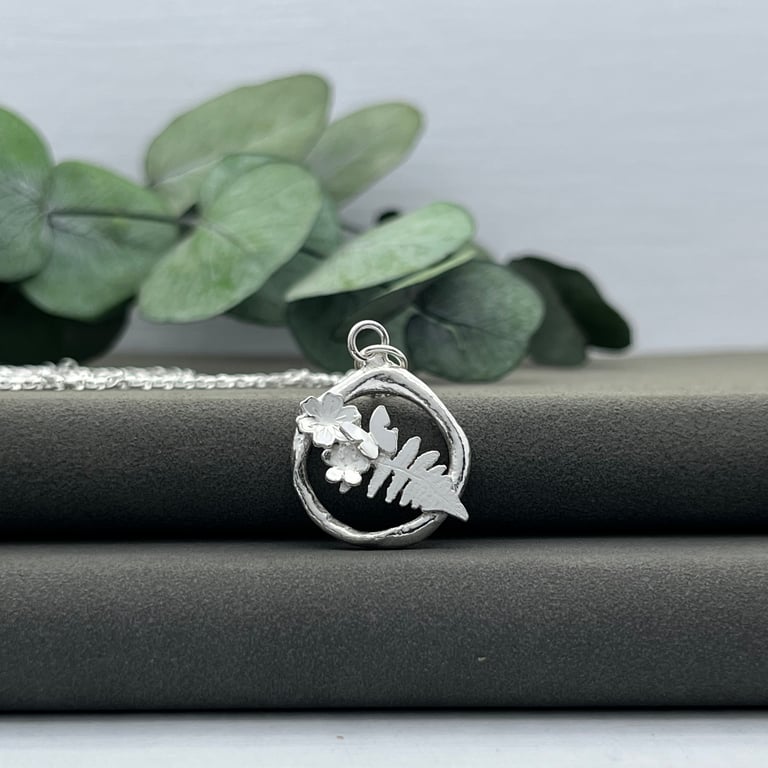 Handmade Sterling Silver Nature Pendant 3
