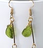 GRAPE EARRINGS Czech glass resin gold plated drop bar kitsch - Image 5