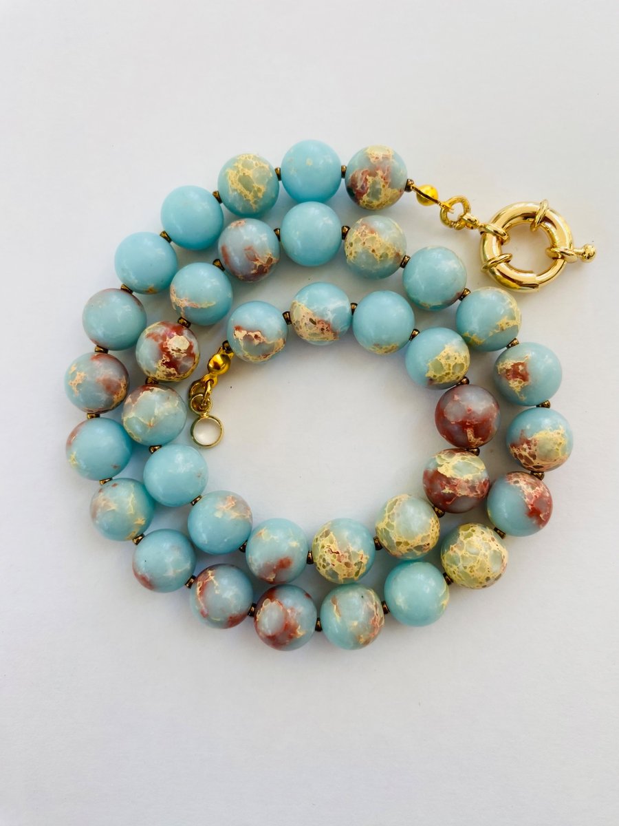 Snakeskin agate necklace 