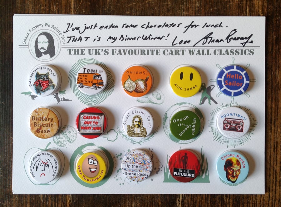 Limited Edition Signed Shaun Keaveny Cart Wall Badge Art Piece. A4. 