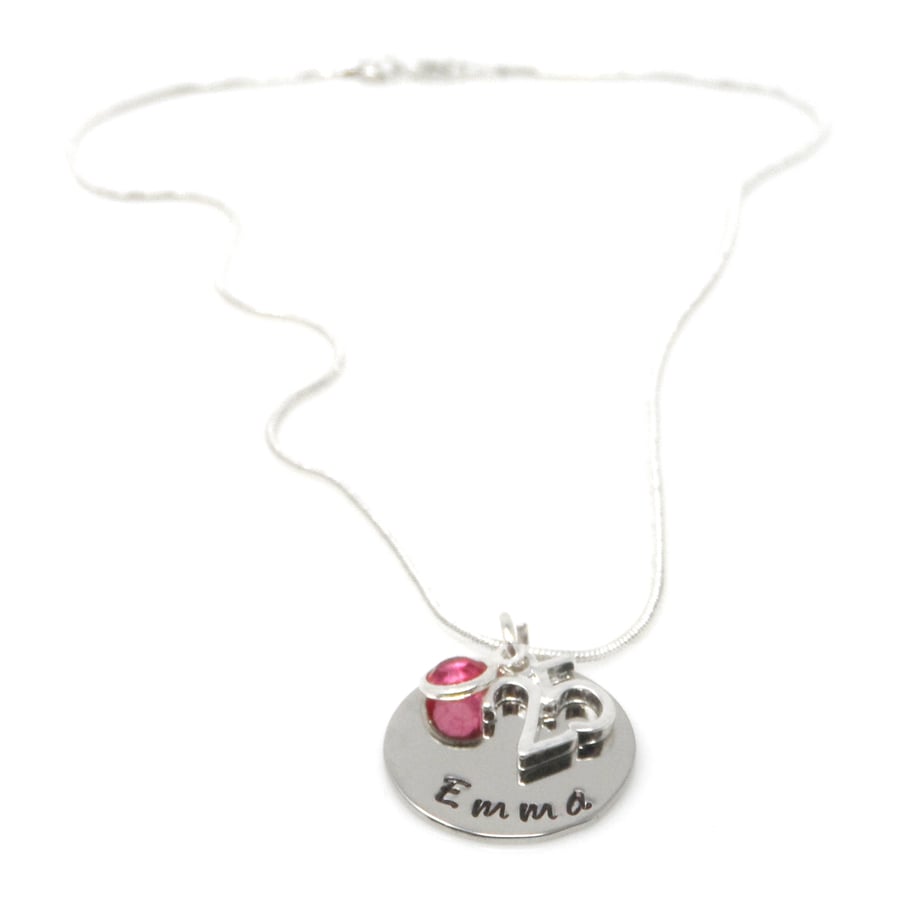 25th Birthday Gift - Personalised Necklace - Daughter Sister Granddaughter Niece