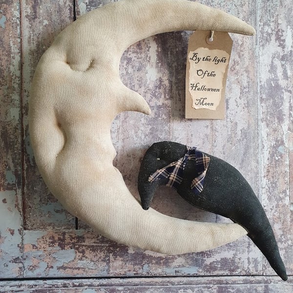 Primitive Halloween Moon Hanging decoration