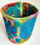 Cuff - Fabric Bracelet with Free Machine Embroidery  - Image 5