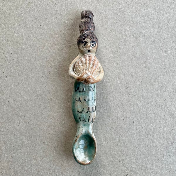 Mermaid -ceramic art spoon 