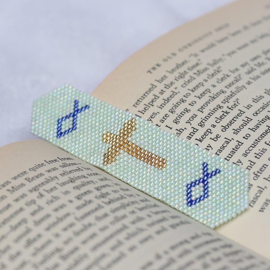 Little Beadwork Bookmark – Christian Symbols 1 