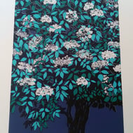'Elder Flower Blue' original screen print 