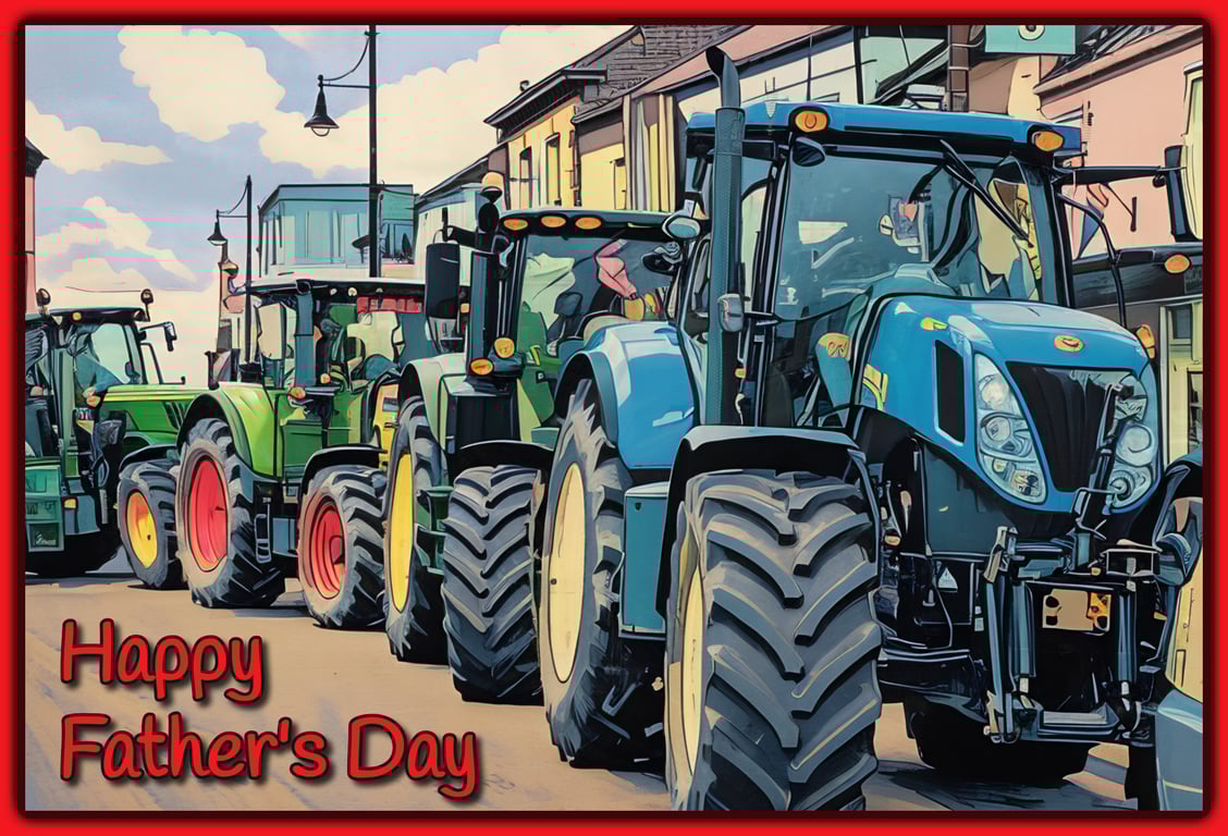 Tractors Father's Day A5 Greeting Card 