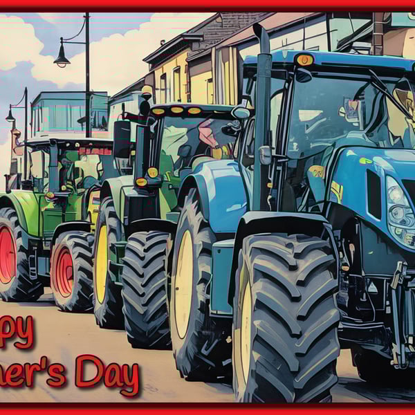 Tractors Father's Day A5 Greeting Card 
