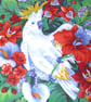Parakeet in a tropical forest cushion  - Image 2