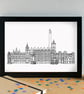 Northampton Landmarks Skyline Art Print - Image 2