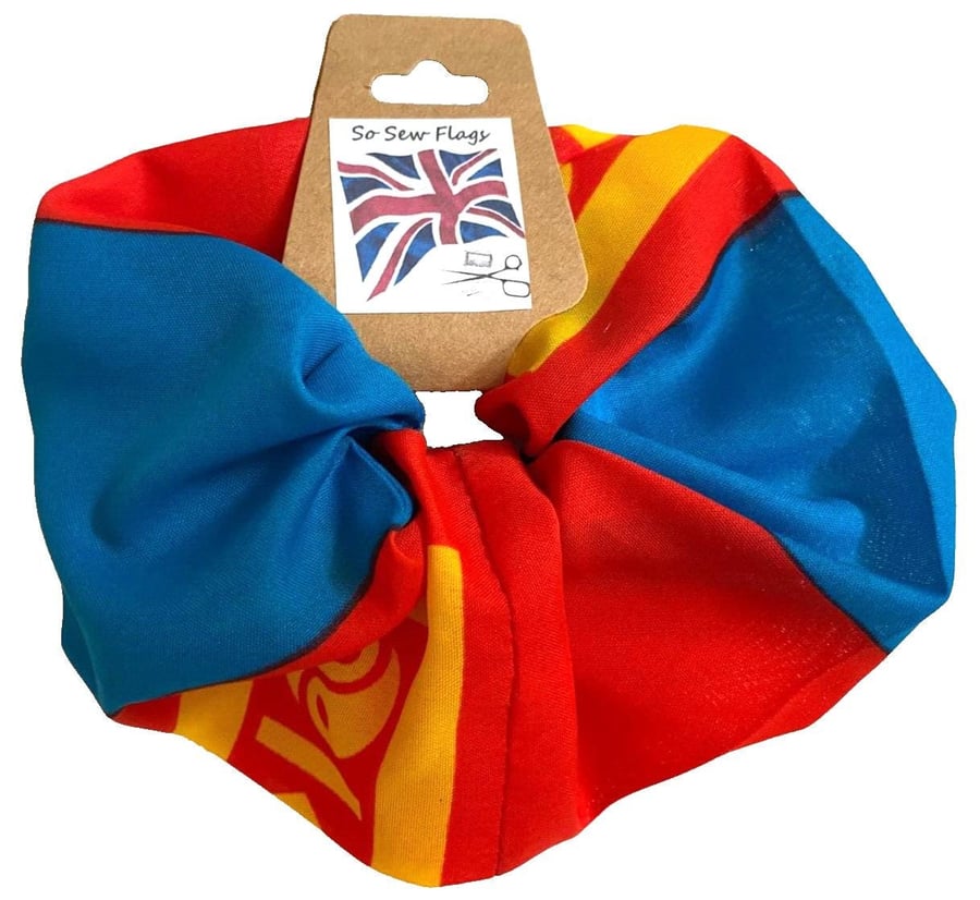 Mongolia Mongolian Flag Hair Scrunchie Scrunchies Accessory Band Elastic
