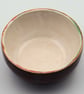 Stoneware Japanese inspired tea bowl, red with blue accents. - Image 5
