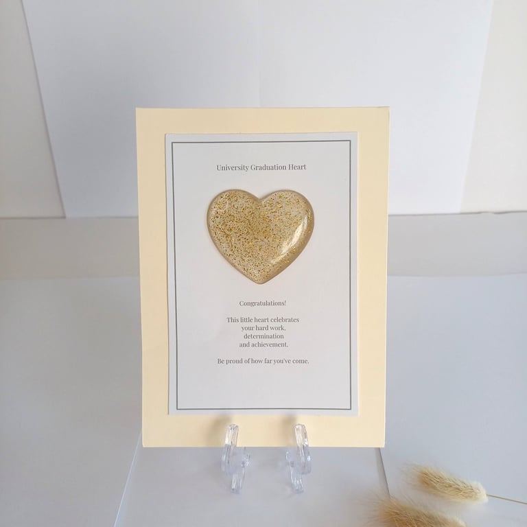 University Graduation Resin Heart Keepsake, Graduation Gift, Graduation Keepsake