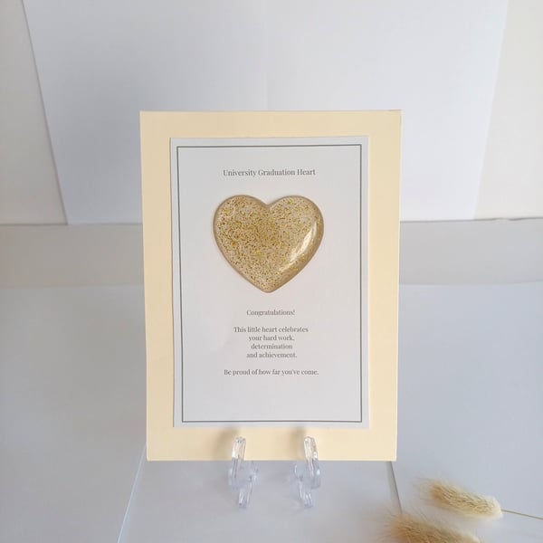 University Graduation Resin Heart Keepsake, Graduation Gift, Graduation Keepsake