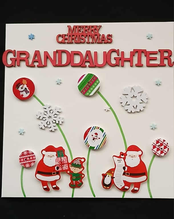 Handmade, Granddaughter christmas card 