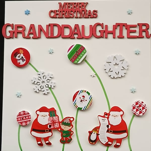 Handmade, Granddaughter christmas card 