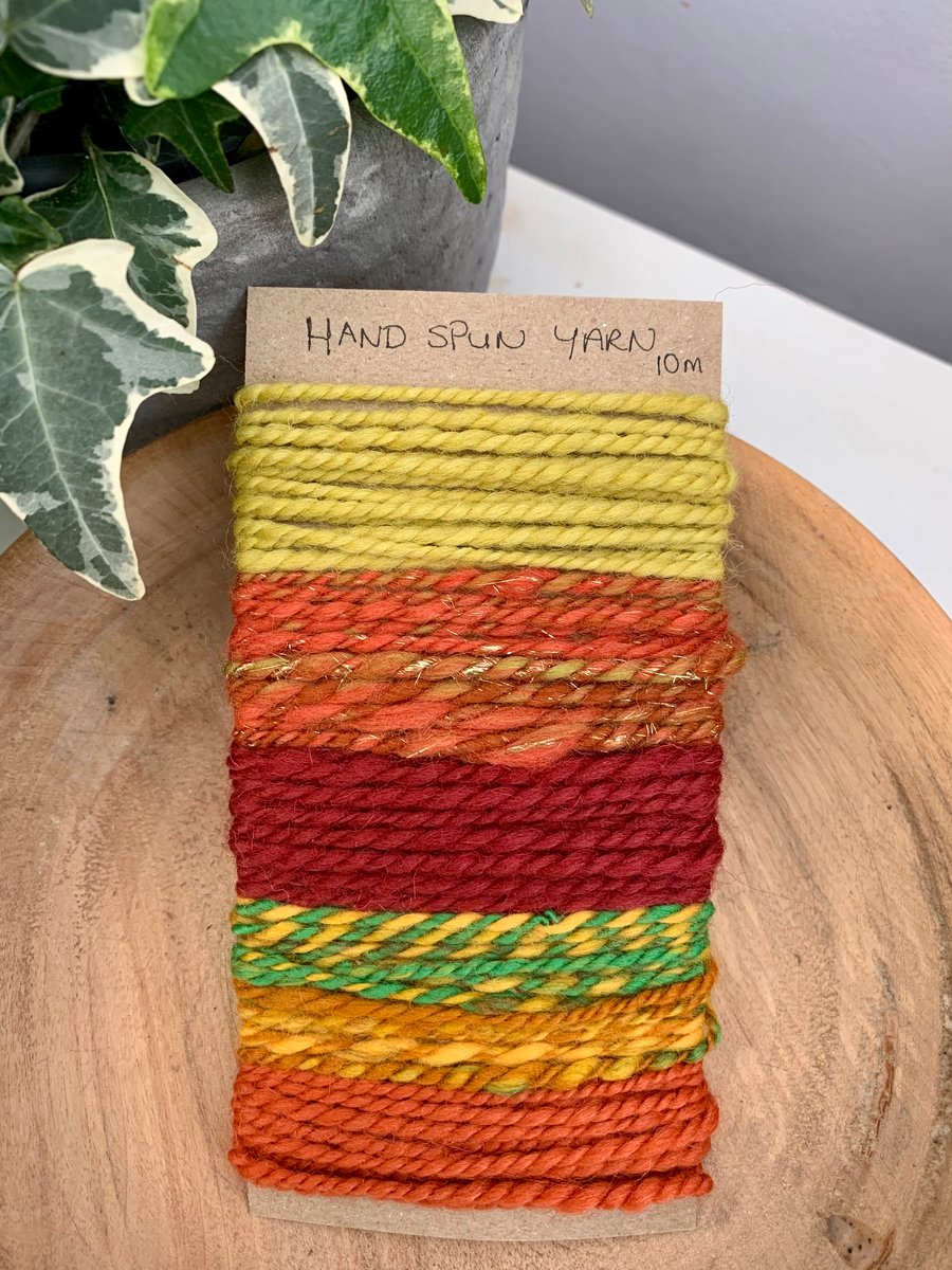 Hand spun yarn bundle, craft twine, 