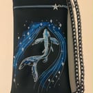 Blue Koi Embroidered Crossbody Bag