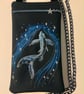 Blue Koi Embroidered Crossbody Bag