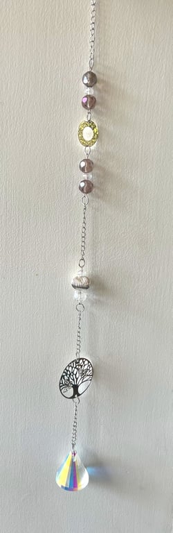 Handmade Beaded Suncatcher - Rainbow Crystal